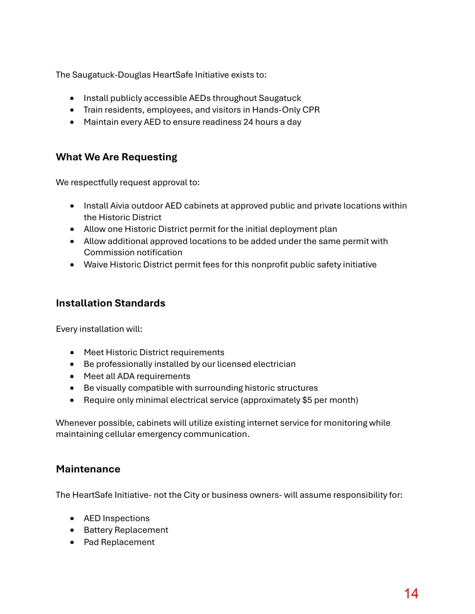 Page 14 of the packet; its text follows
