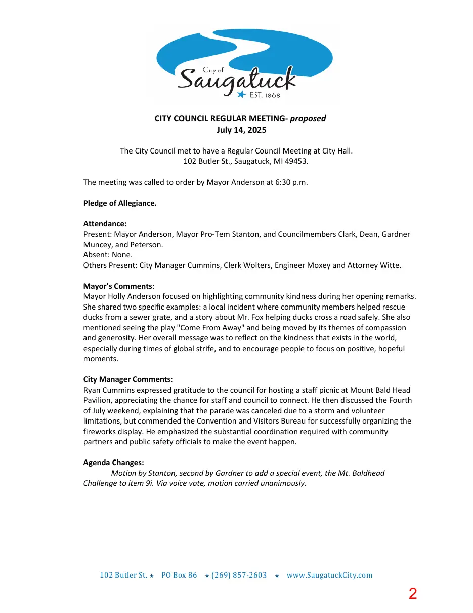 Page 2 of the packet; its text follows