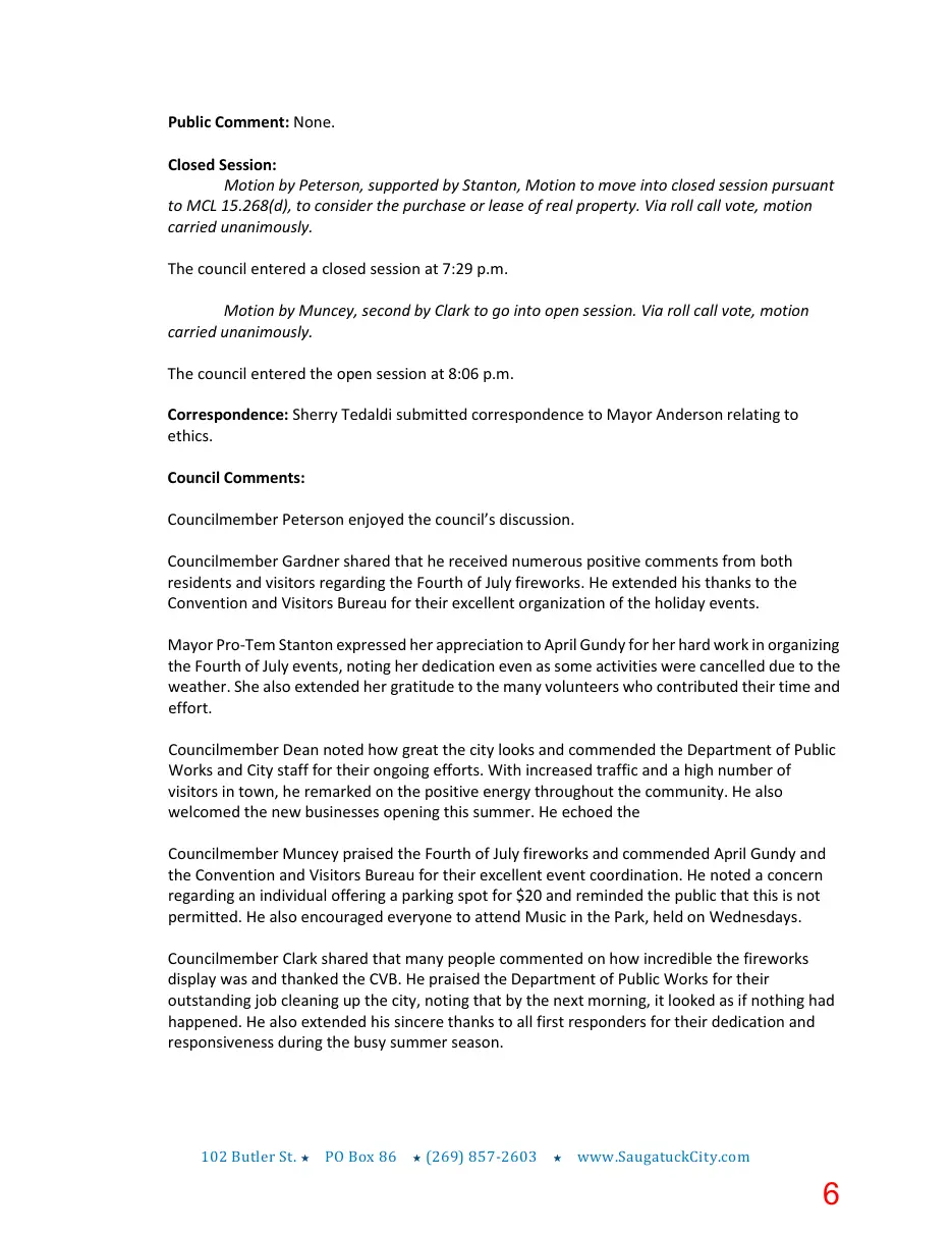 Page 6 of the packet; its text follows