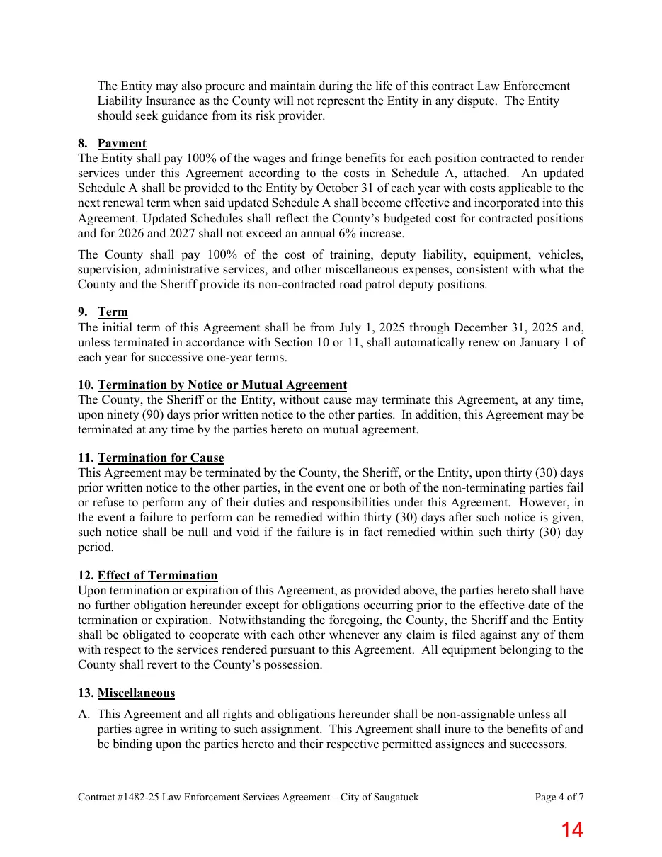 Page 14 of the packet; its text follows