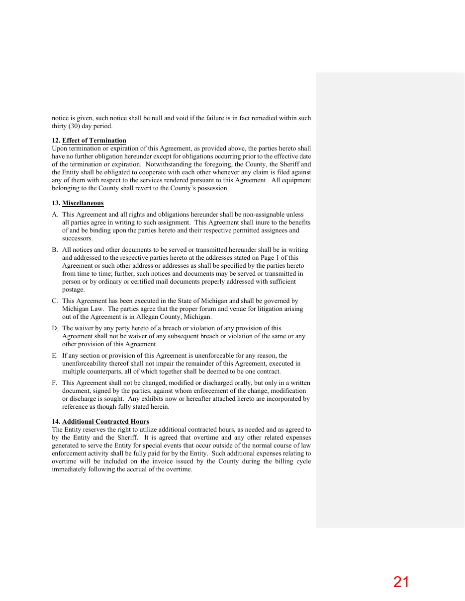 Page 21 of the packet; its text follows
