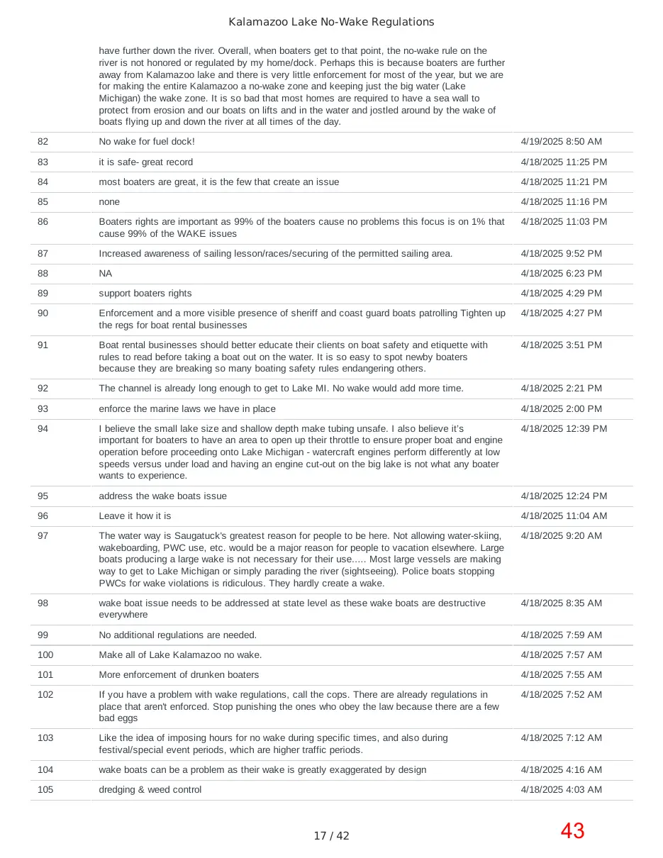 Page 43 of the packet; its text follows
