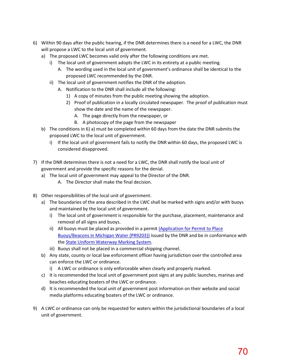 Page 70 of the packet; its text follows