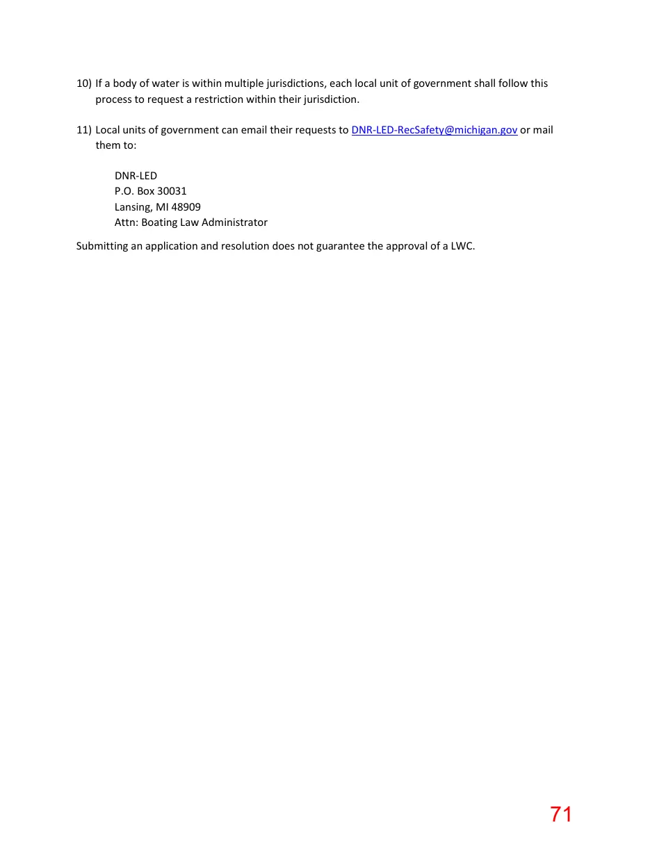 Page 71 of the packet; its text follows