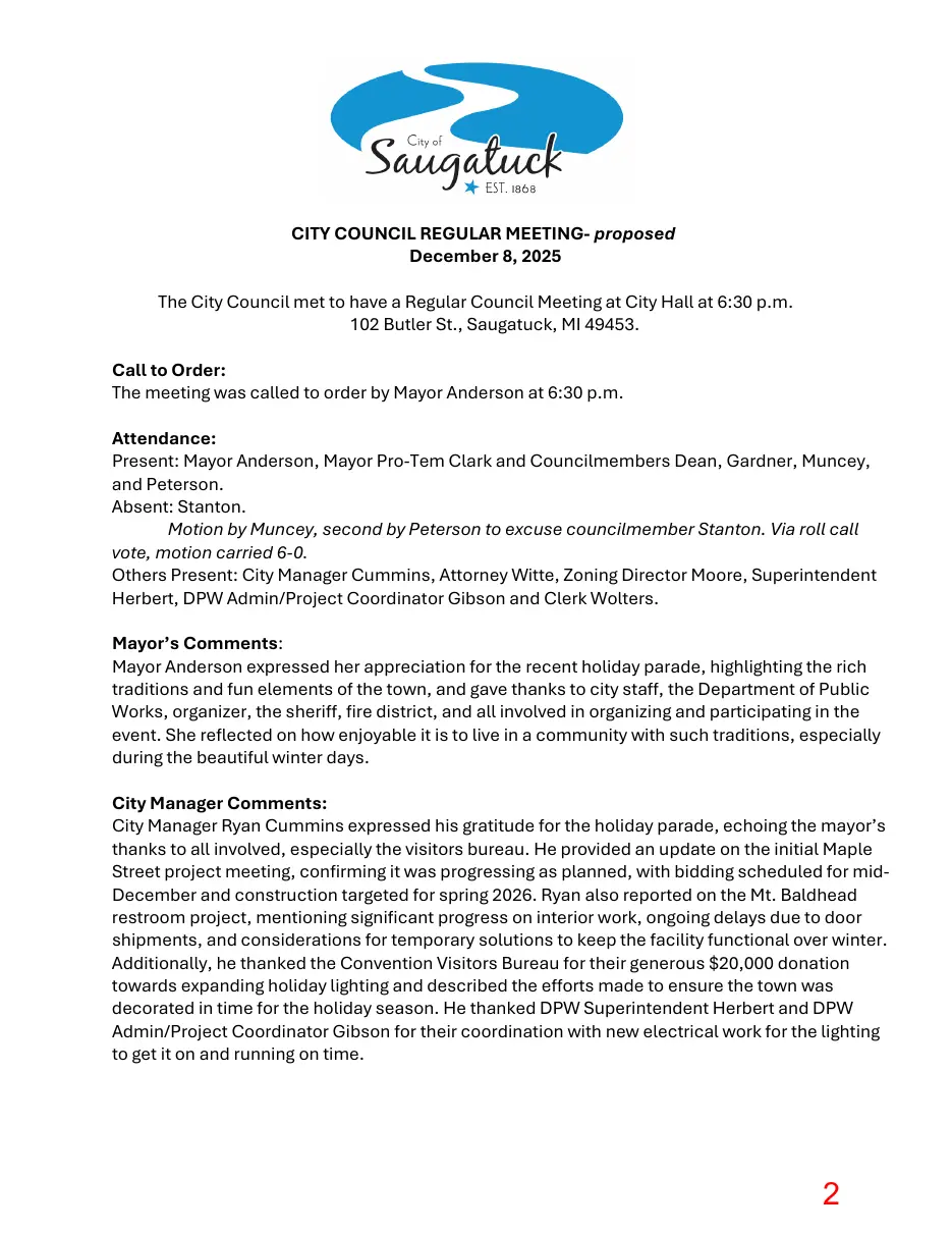 Page 2 of the packet; its text follows