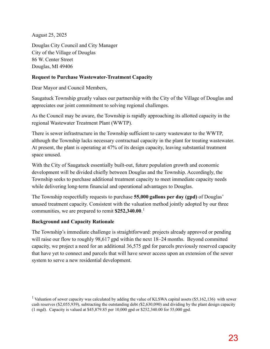 Page 23 of the packet; its text follows