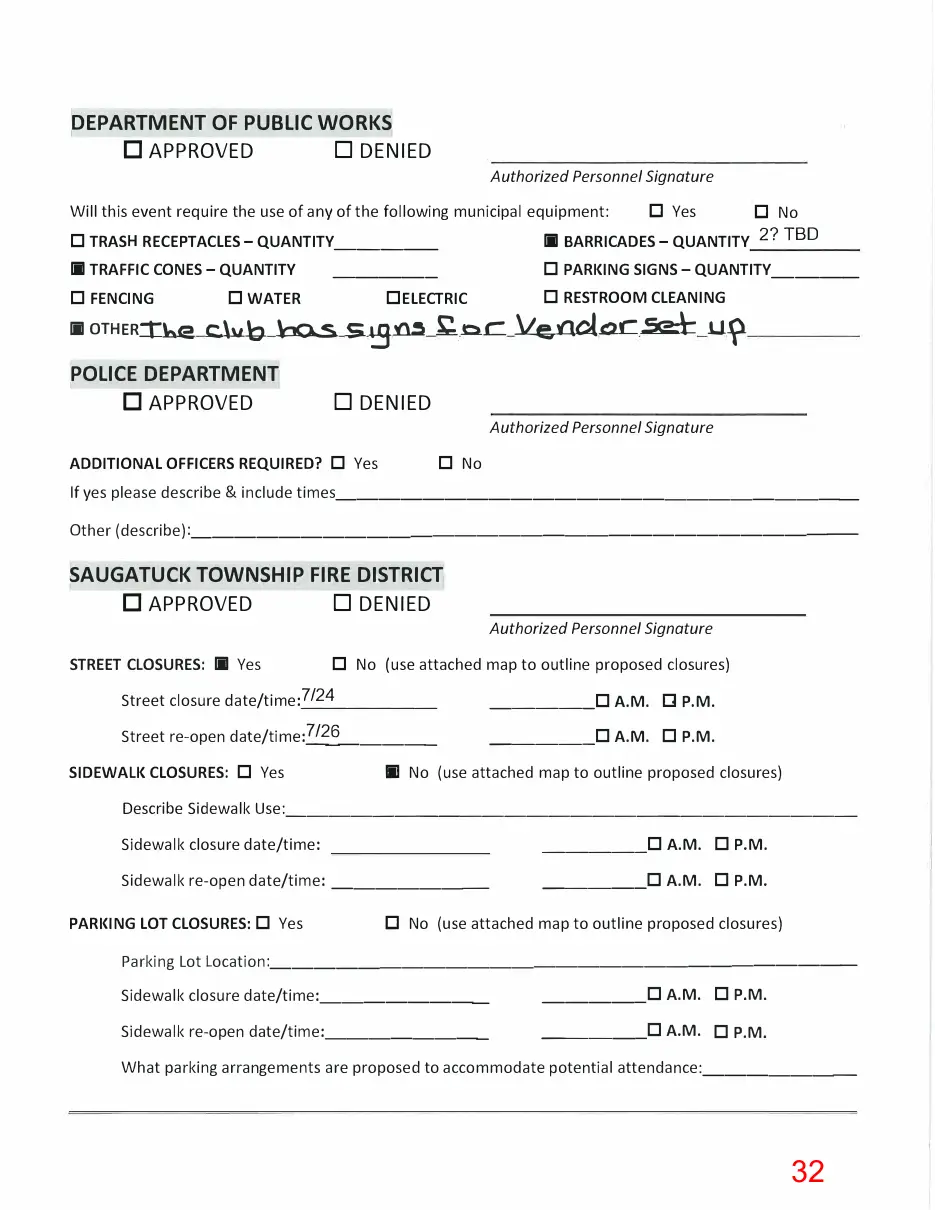 Page 32 of the packet; its text follows