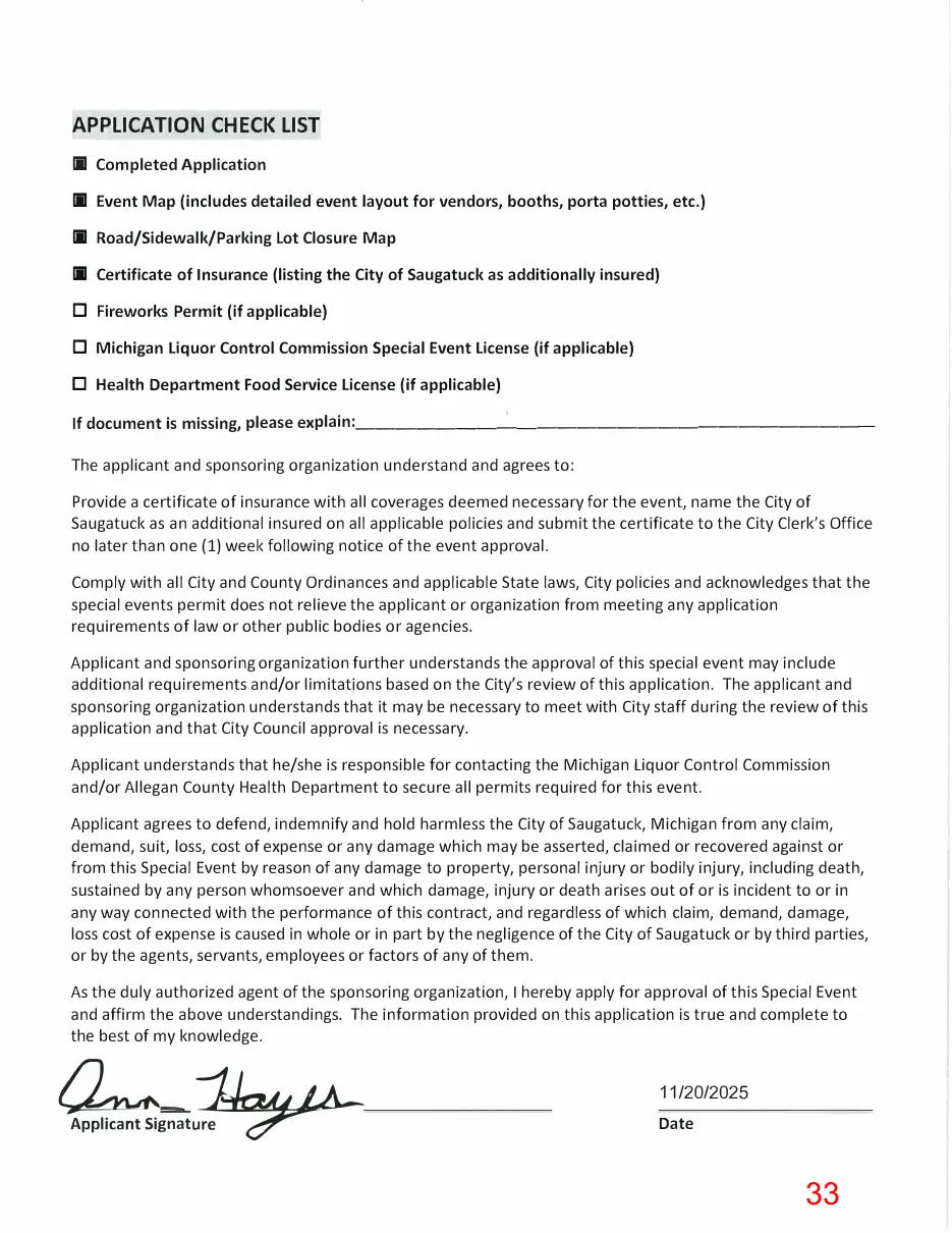 Page 33 of the packet; its text follows
