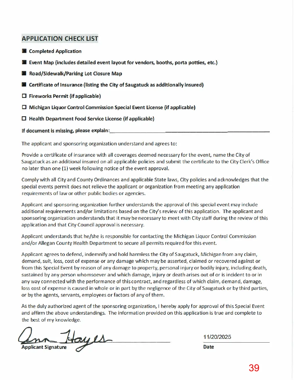 Page 39 of the packet, a scanned page
