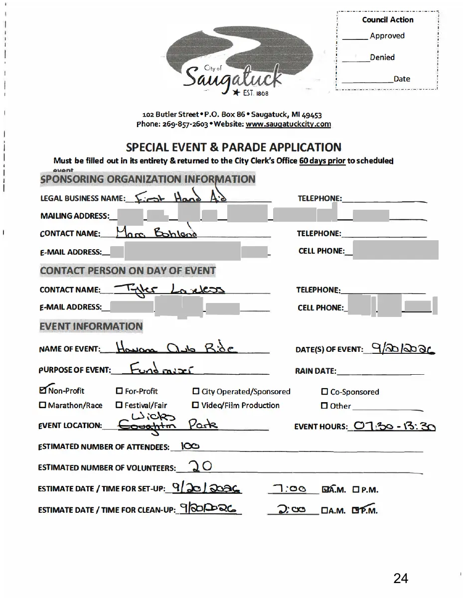Page 24 of the packet, a scanned page
