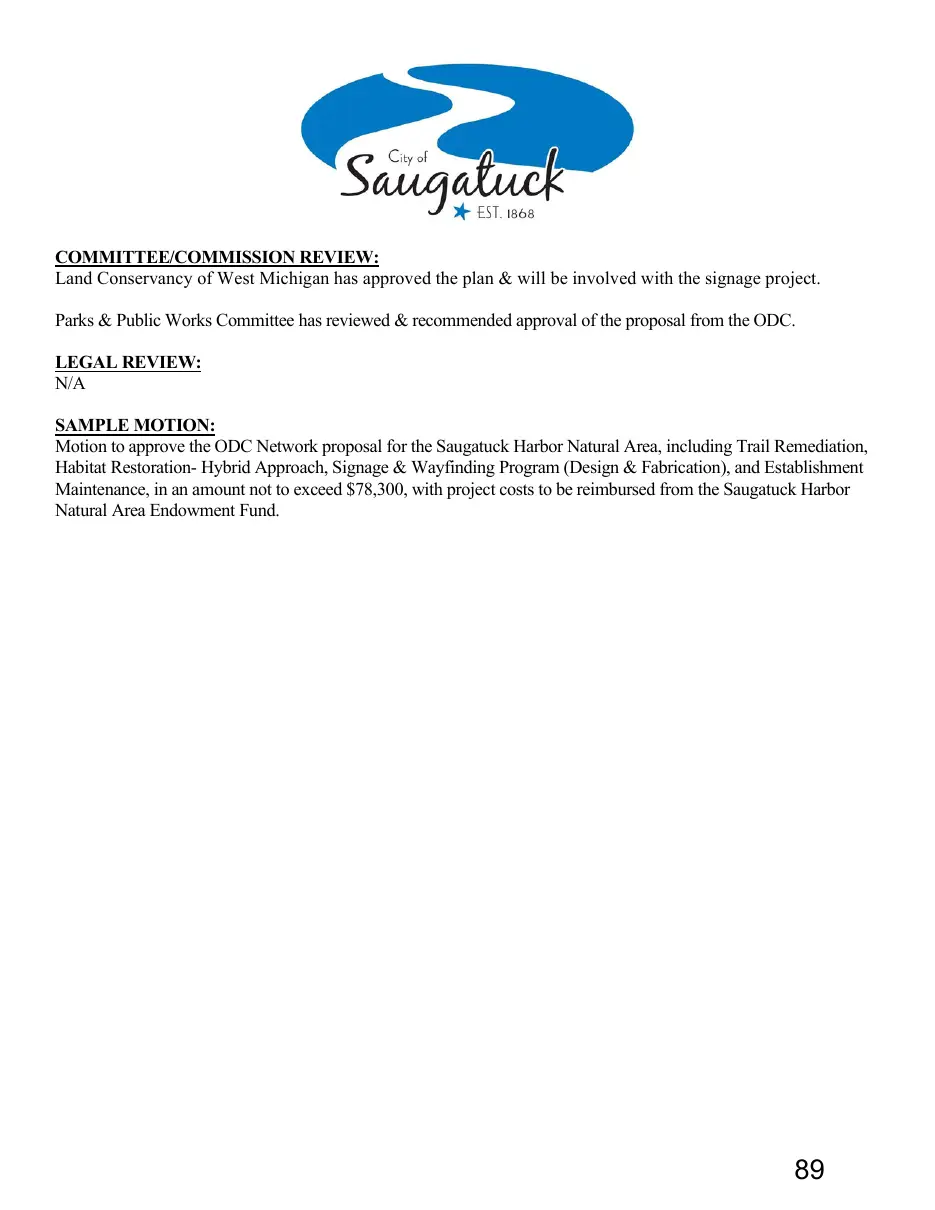 Page 89 of the packet; its text follows