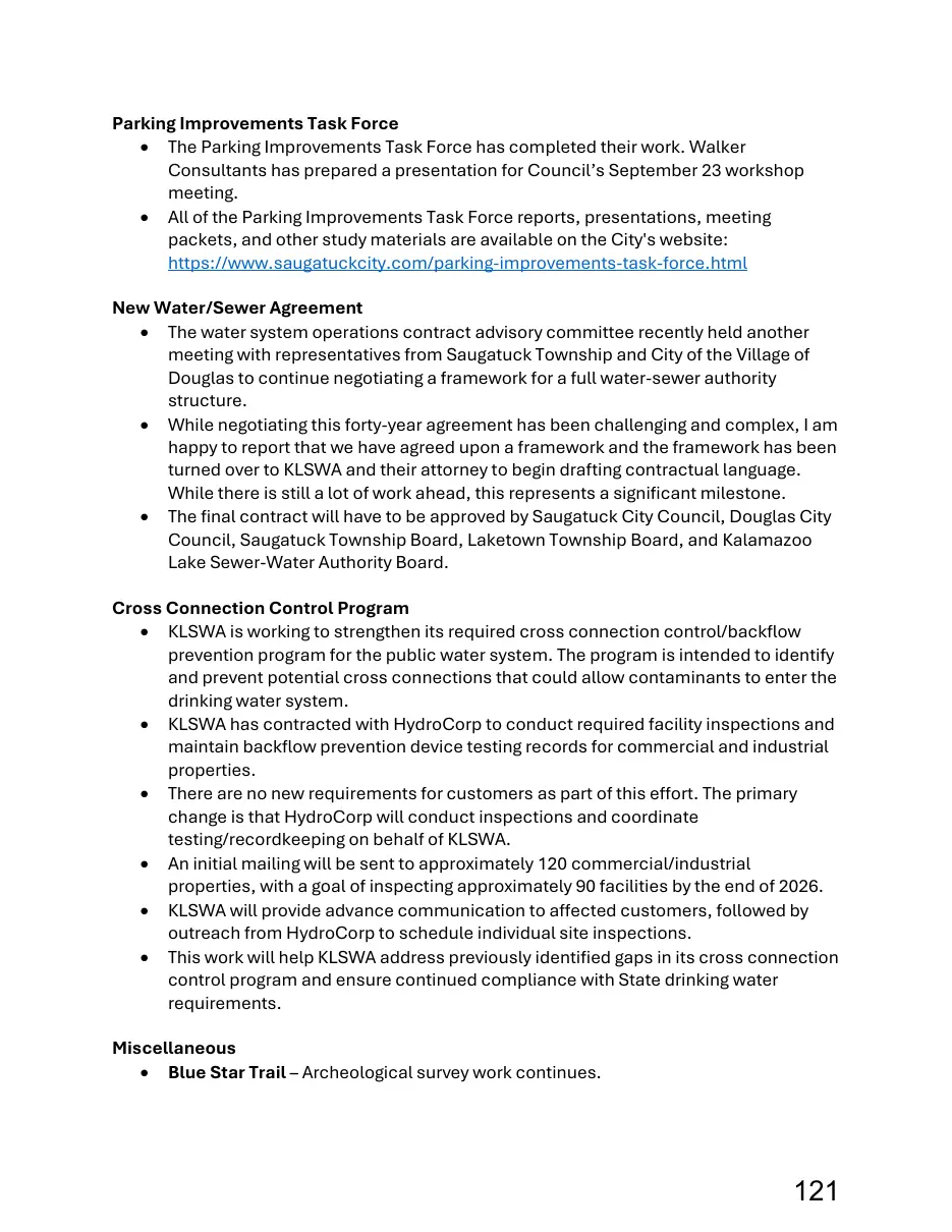 Page 121 of the packet; its text follows