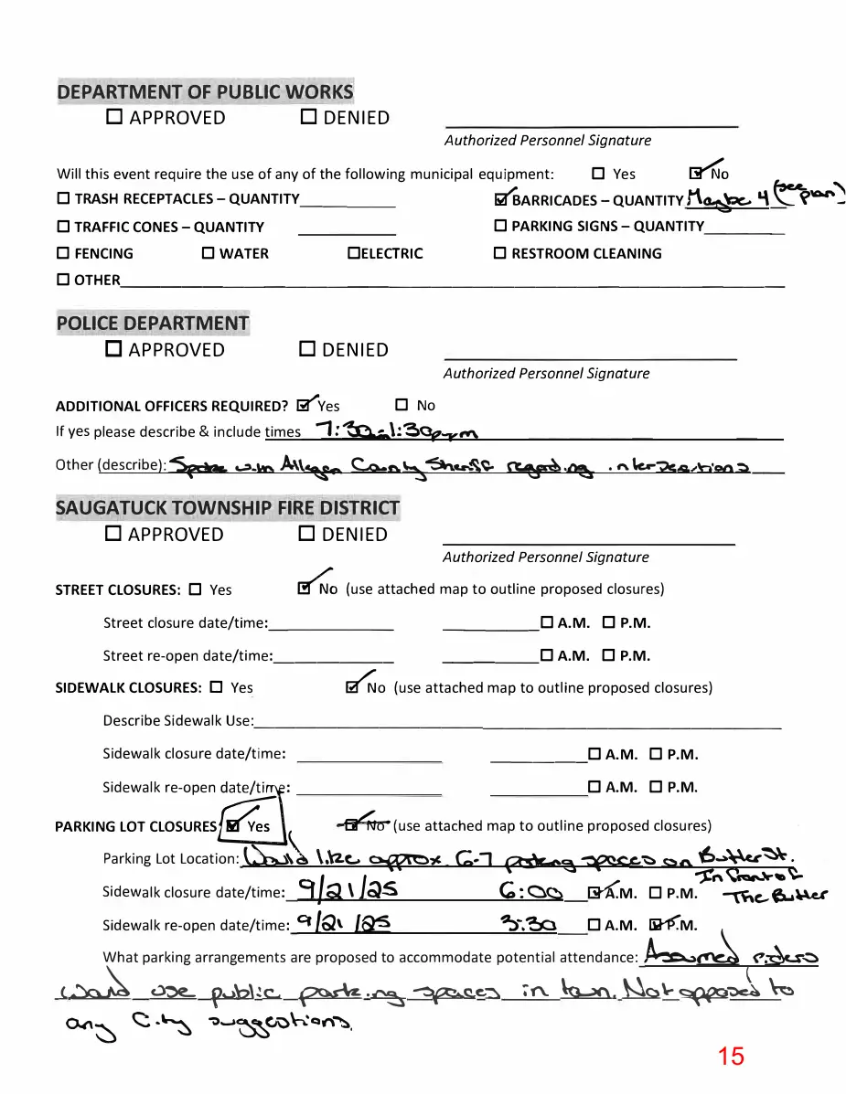 Page 15 of the packet; its text follows