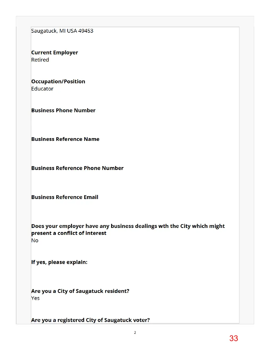Page 33 of the packet, a scanned page