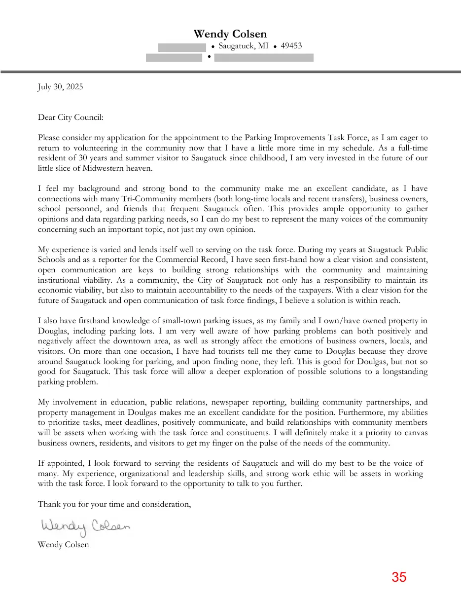 Page 35 of the packet; its text follows
