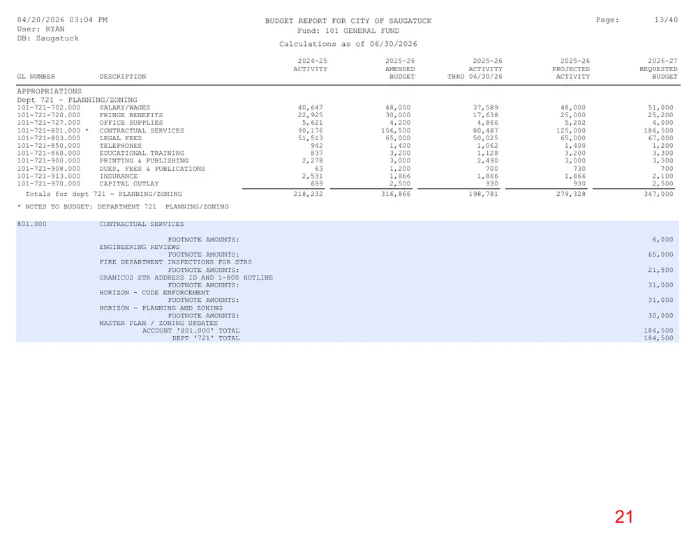 Page 21 of the packet; its text follows