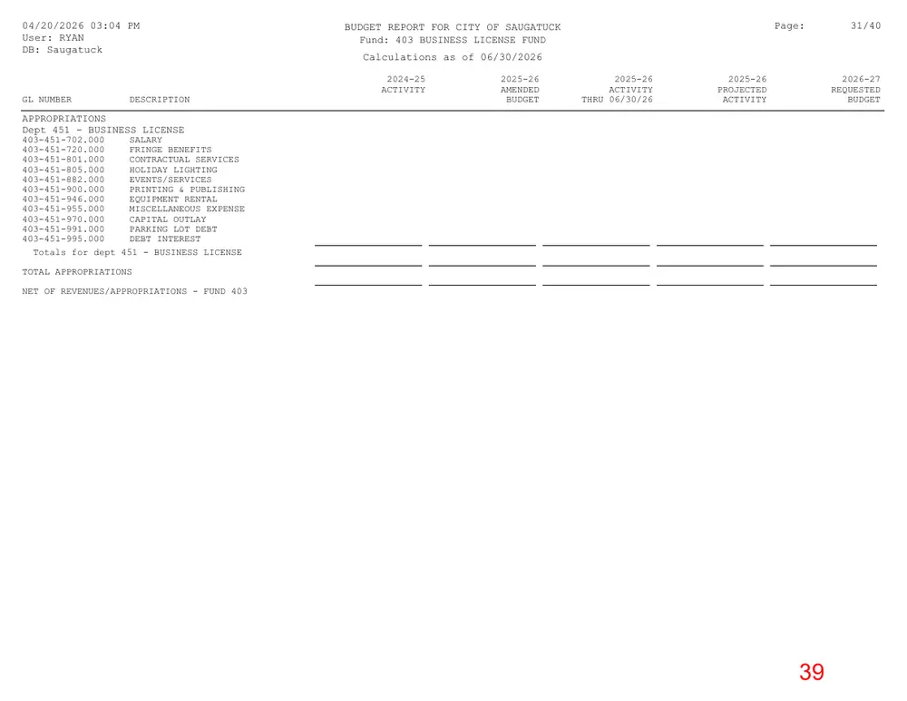 Page 39 of the packet; its text follows