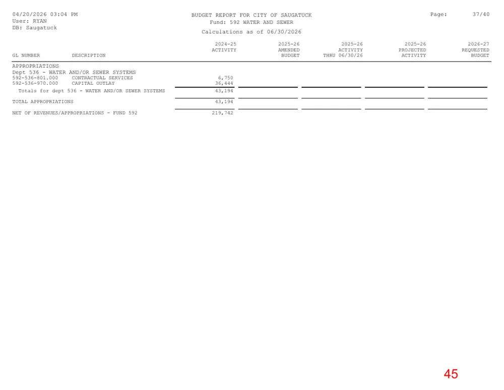 Page 45 of the packet; its text follows