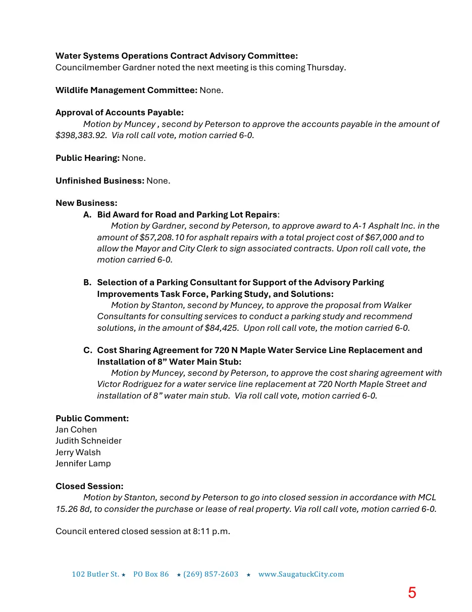 Page 5 of the packet; its text follows