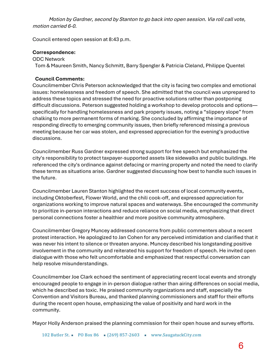 Page 6 of the packet; its text follows