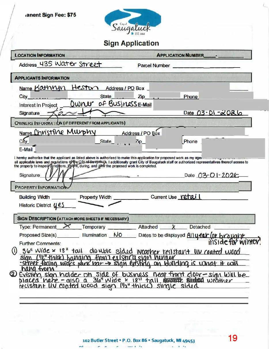 Page 19 of the packet, a scanned page