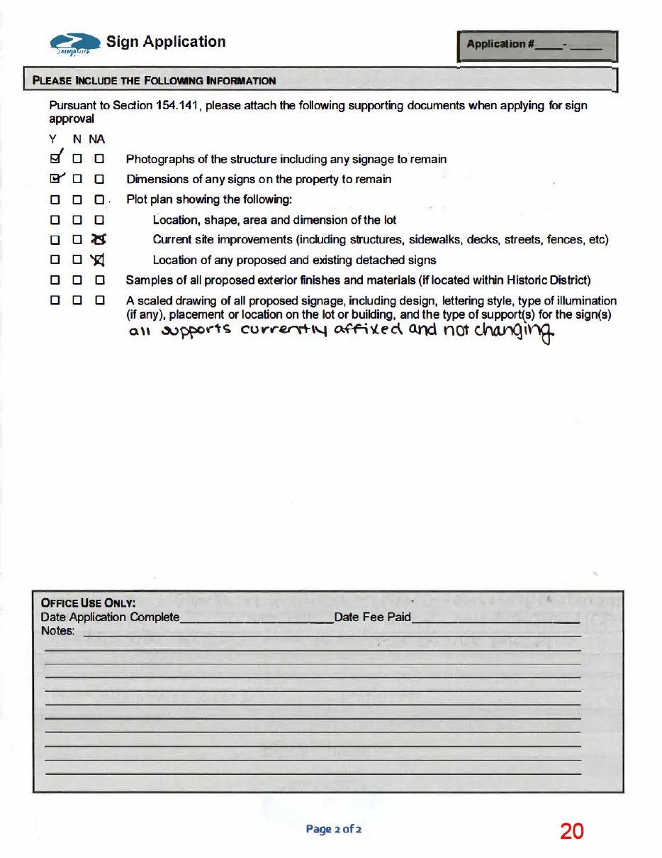 Page 20 of the packet, a scanned page