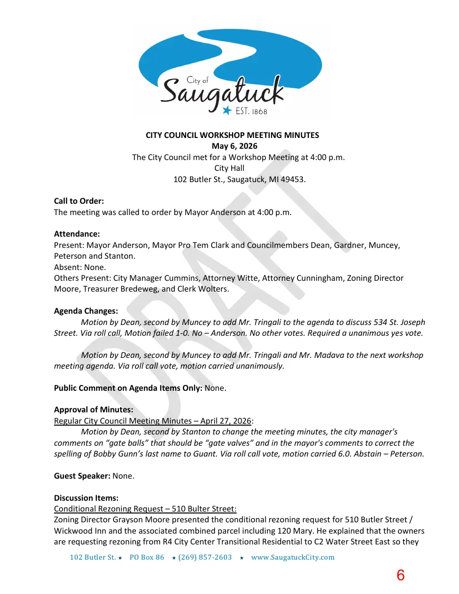 Page 6 of the packet; its text follows