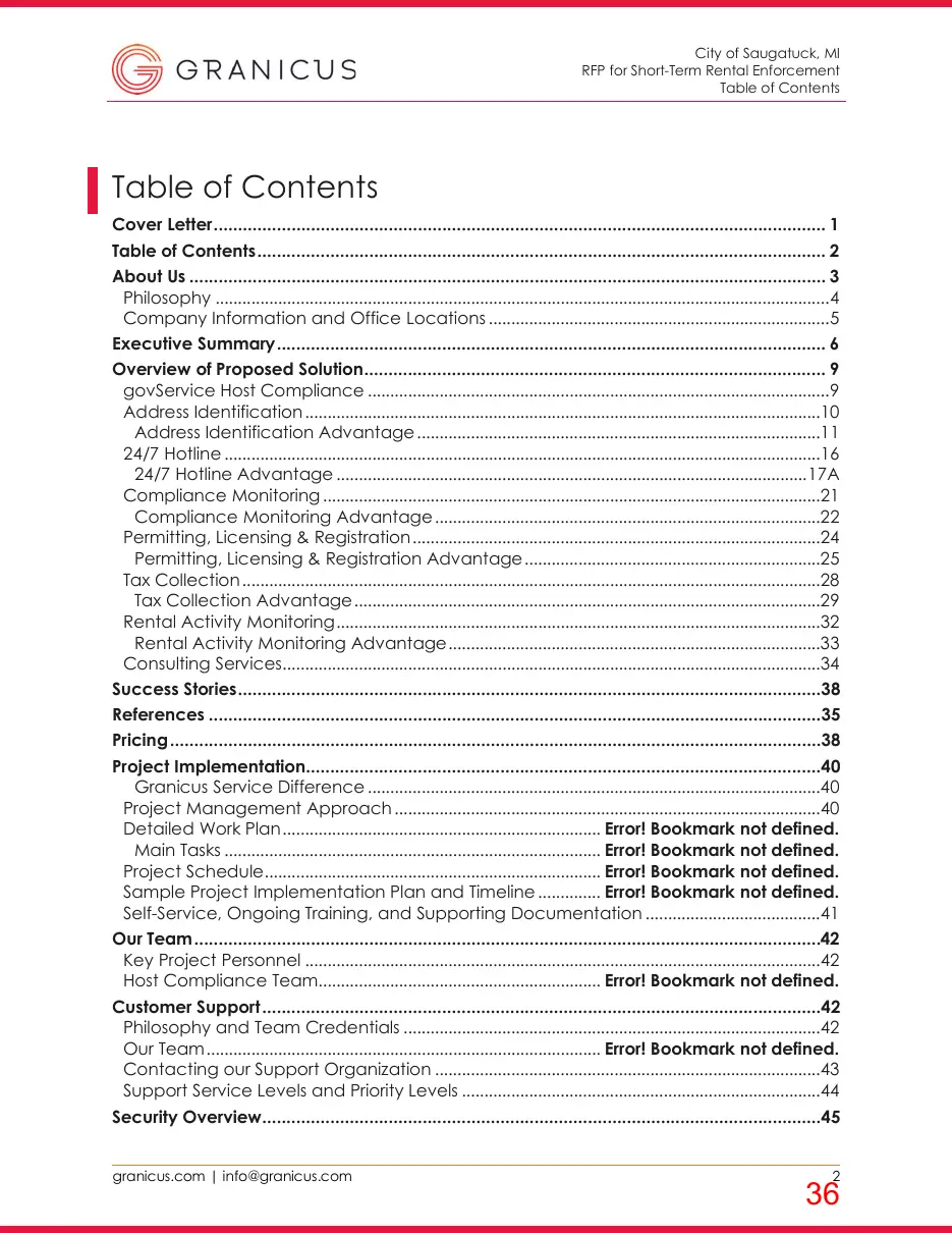Page 36 of the packet; its text follows