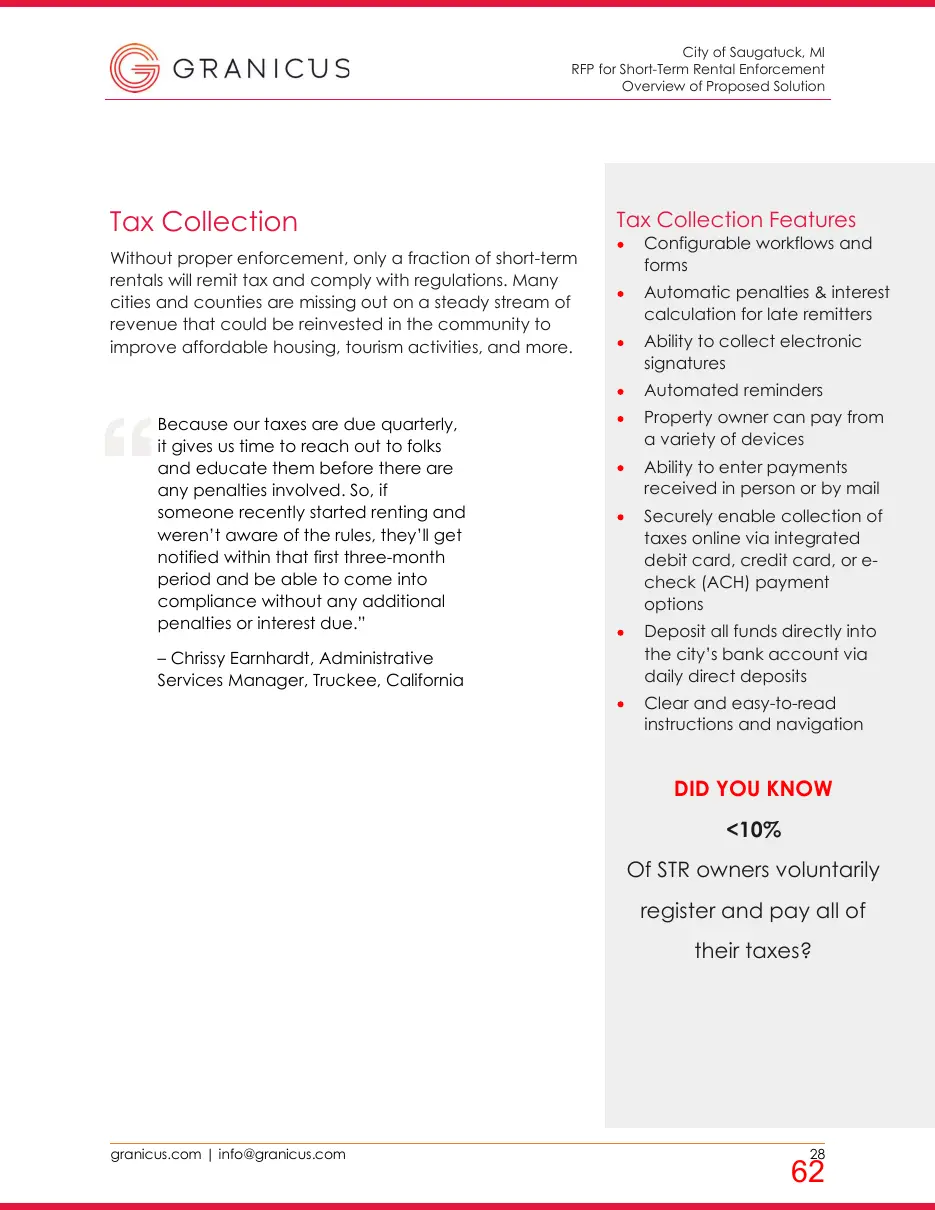 Page 62 of the packet; its text follows