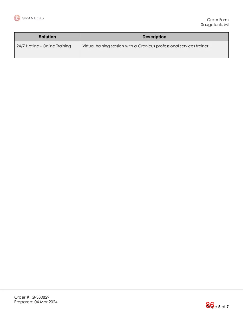 Page 86 of the packet; its text follows