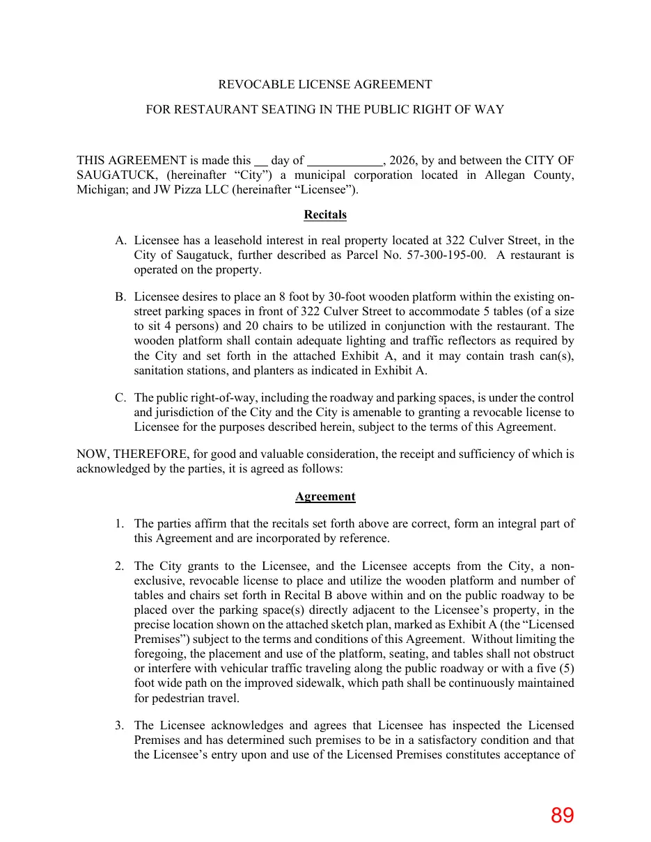 Page 89 of the packet; its text follows