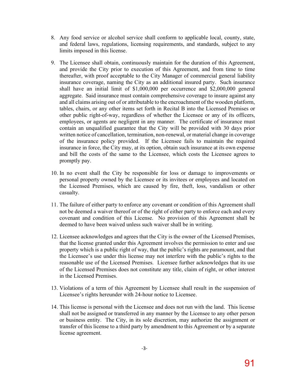 Page 91 of the packet; its text follows
