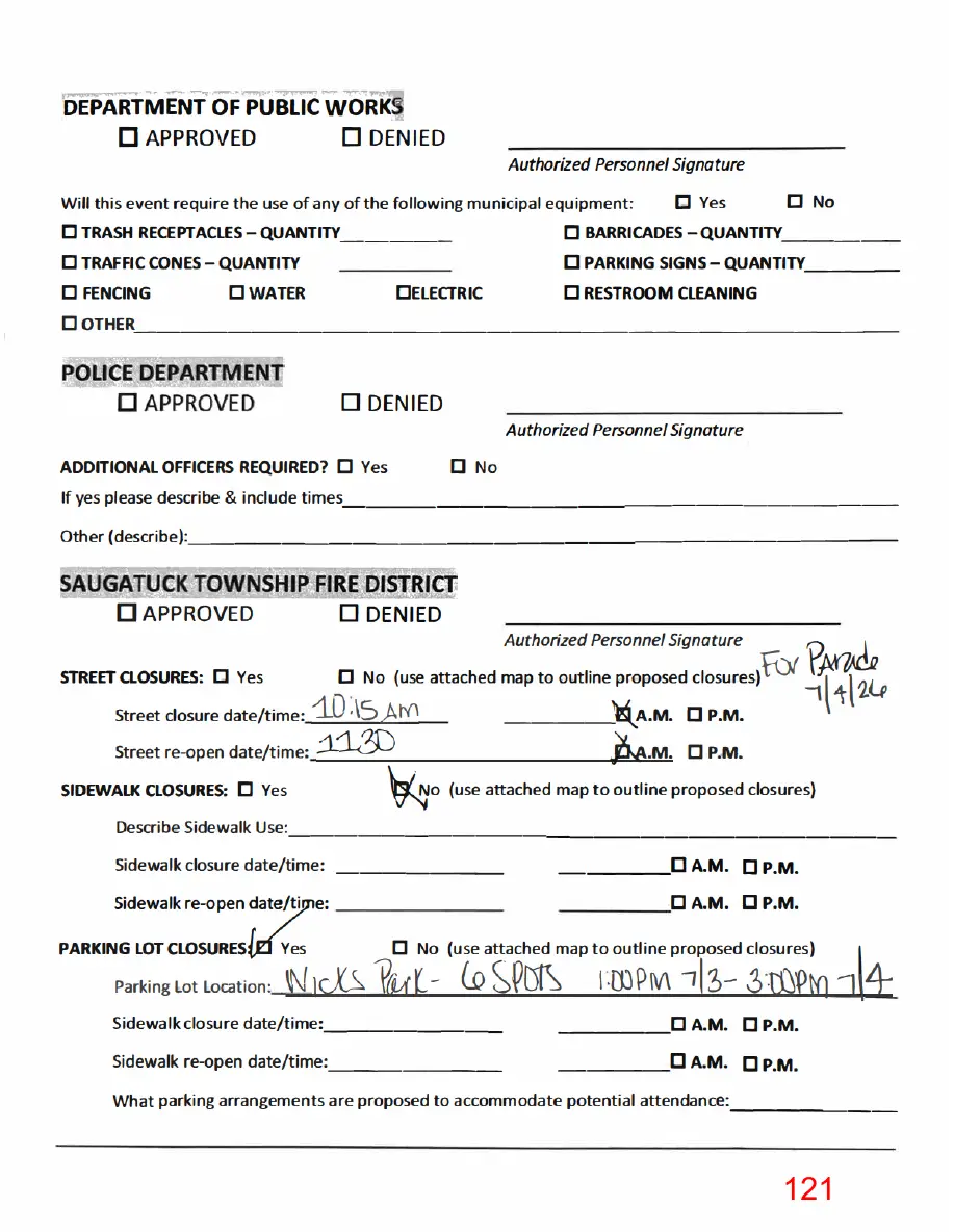 Page 121 of the packet, a scanned page