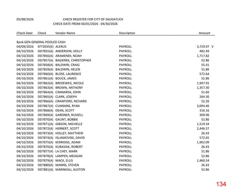 Page 134 of the packet; its text follows