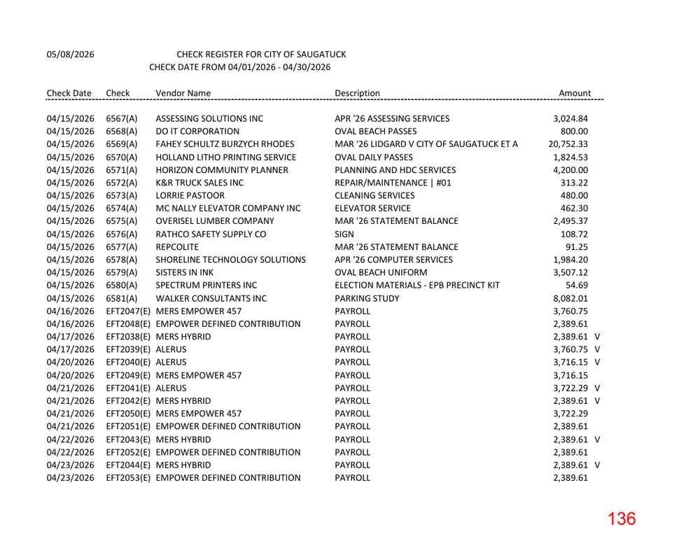 Page 136 of the packet; its text follows