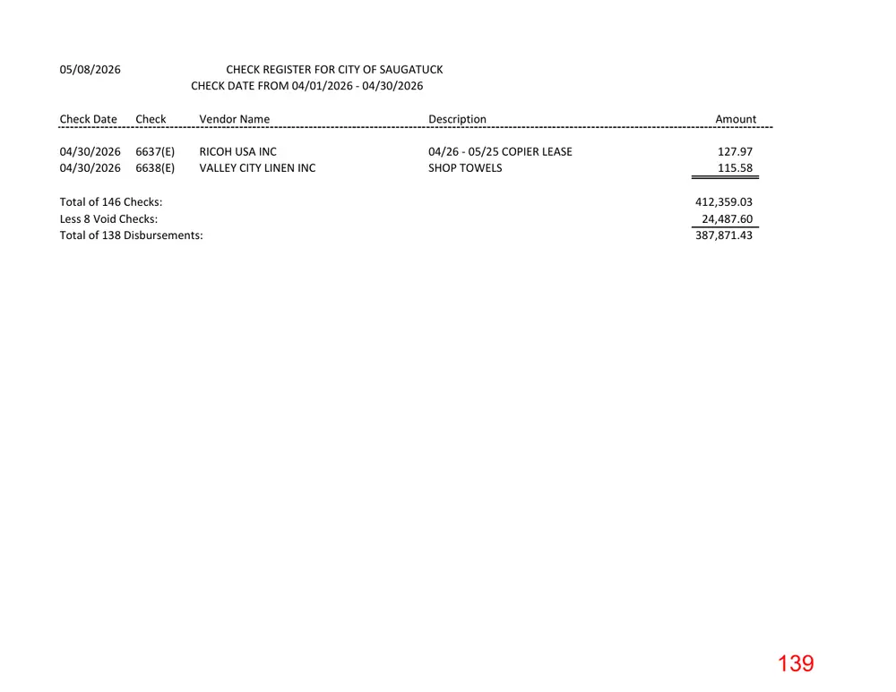 Page 139 of the packet; its text follows
