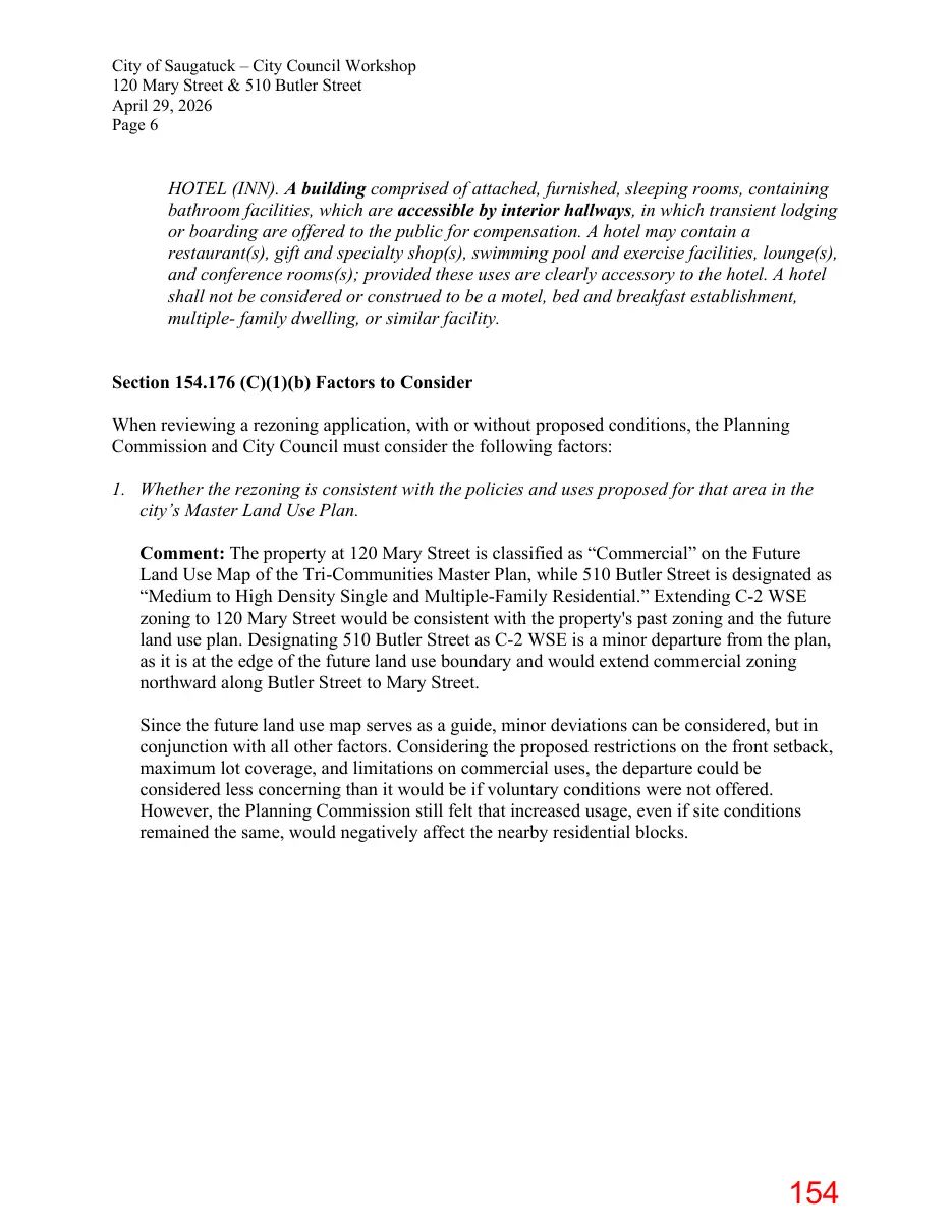Page 154 of the packet; its text follows
