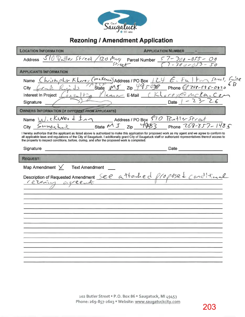Page 203 of the packet, a scanned page