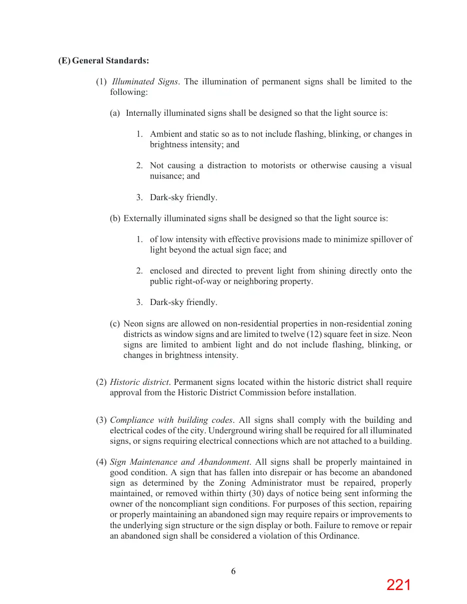 Page 221 of the packet; its text follows