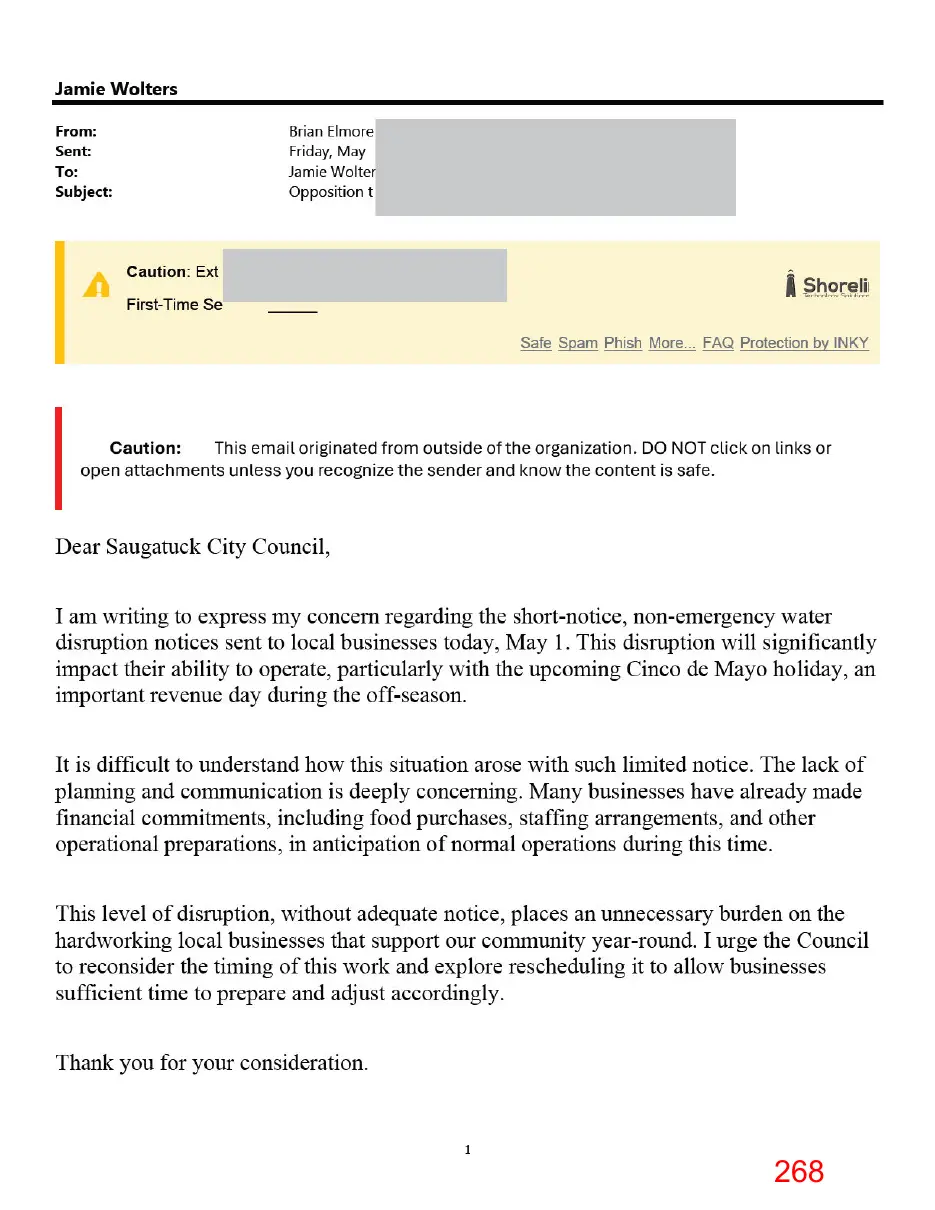Page 268 of the packet, a scanned page