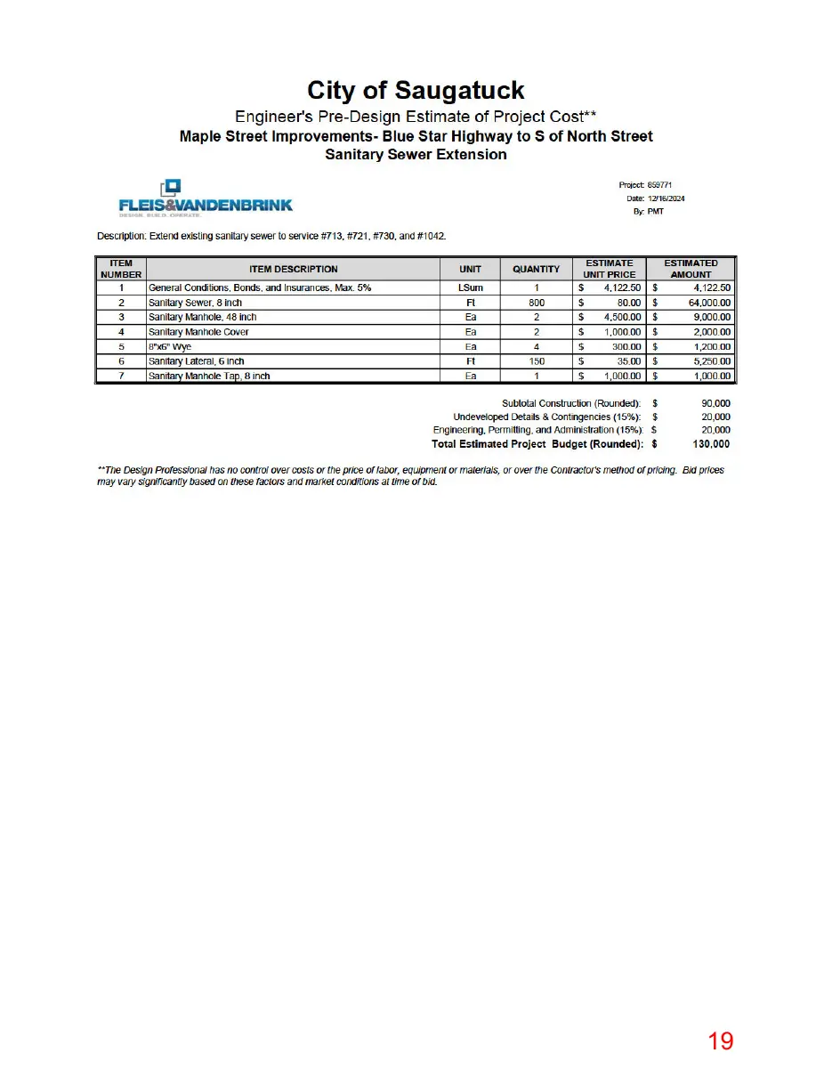 Page 19 of the packet, a scanned page