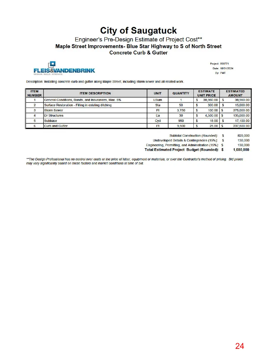 Page 24 of the packet, a scanned page