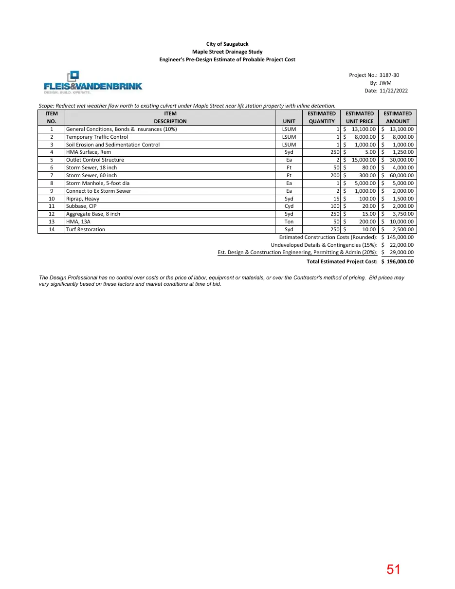 Page 51 of the packet; its text follows