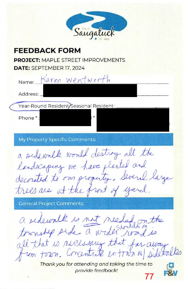 Page 77 of the packet, a scanned page