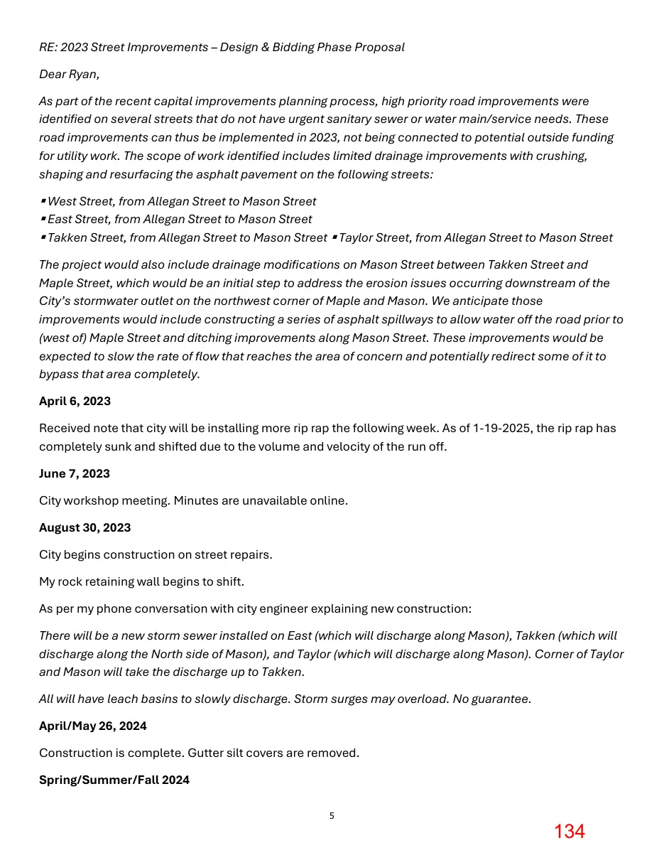 Page 134 of the packet; its text follows