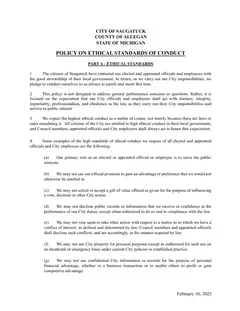First page of Ethics Policy